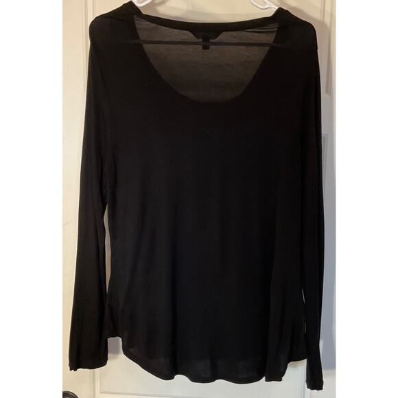 Simply Vera Black Lightweight Semi Sheer Longsleeve W/ Princess Seams Top XL - Picture 3 of 7